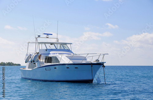 parking yacht at sea
