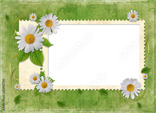 Card for the holiday  with flowers on the abstract background
