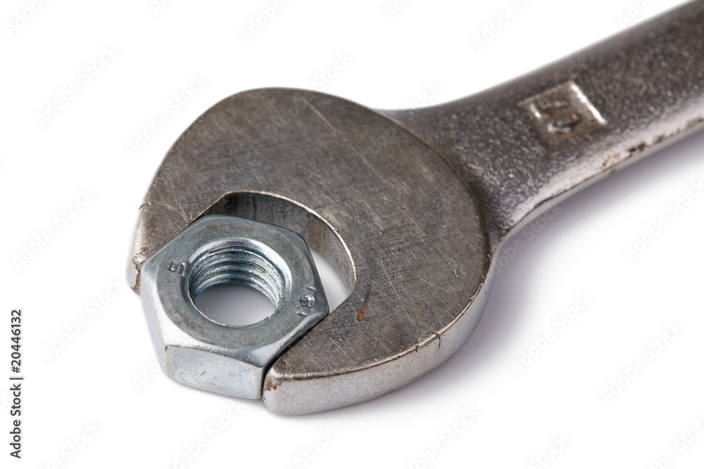 chrome spanner with nut and bolt chrome spanner with nut and bolt
