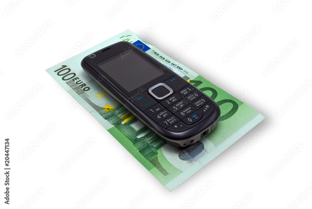 Banknote and cellular telephone Banknote and cellular telephone