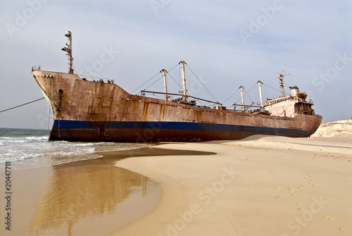standed boat in Nouadhibou Mauritania photo