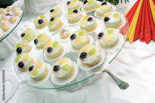 Jelly cakes on plate