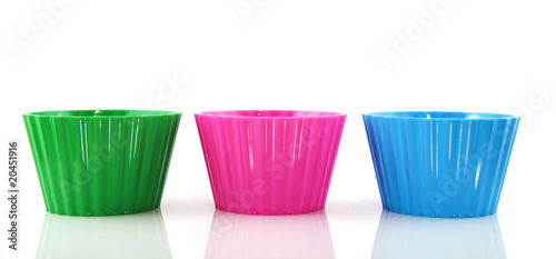 colorful plastic cups