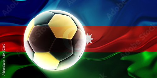 Flag of Azerbaijan wavy soccer
