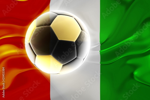 Flag of Ivory Coast wavy soccer