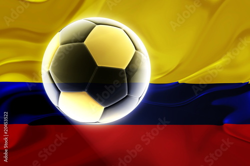 Flag of Colombia wavy soccer