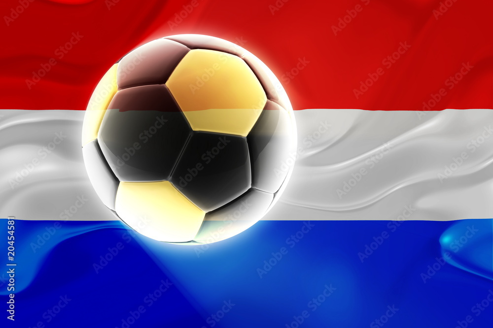 Flag of Luxenbourg wavy soccer