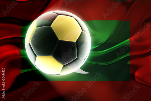 Flag of Maldives wavy soccer