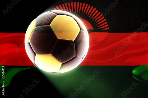 Flag of Malawi wavy soccer