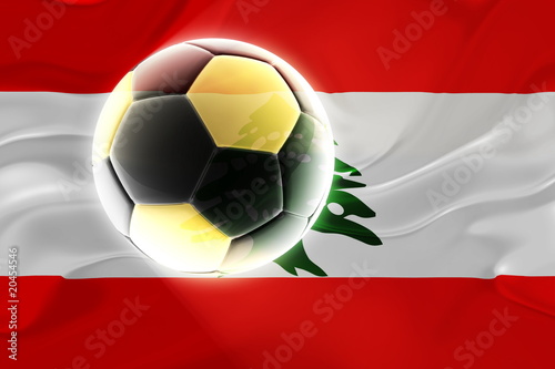 Flag of Lebanon wavy soccer