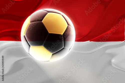 Flag of Indonesia wavy soccer