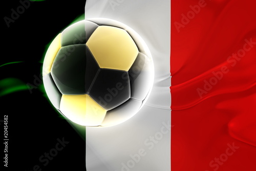 Flag of Italy wavy soccer
