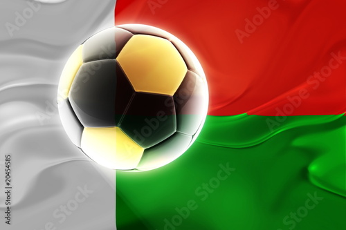 Flag of Madagascar wavy soccer