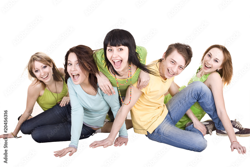 Group of young people. Isolated. Group of young people. Isolated.