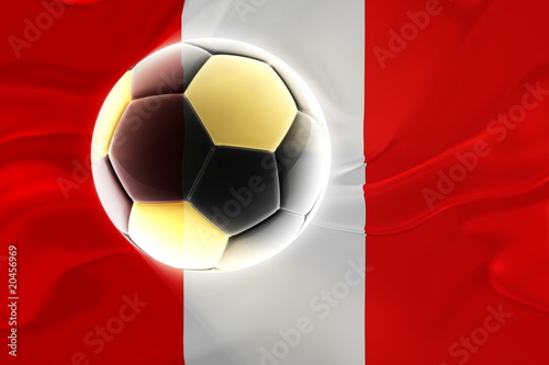 Flag of Peru wavy soccer