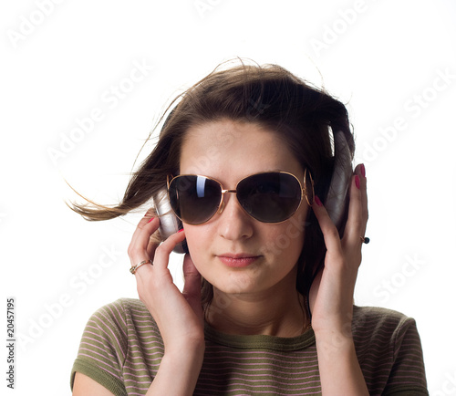 girl in headphones