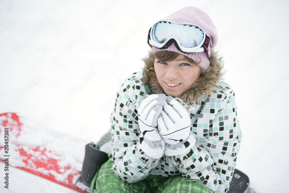 Happy girl in winter Happy girl in winter