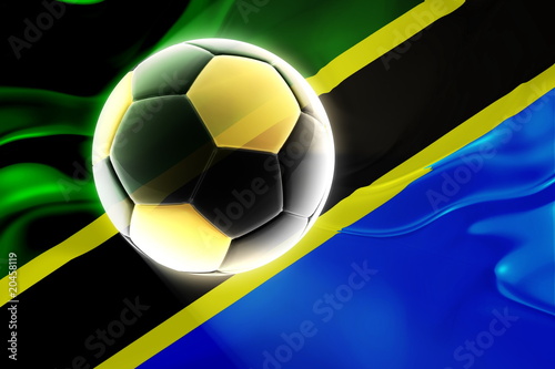 Flag of Tanzania wavy soccer