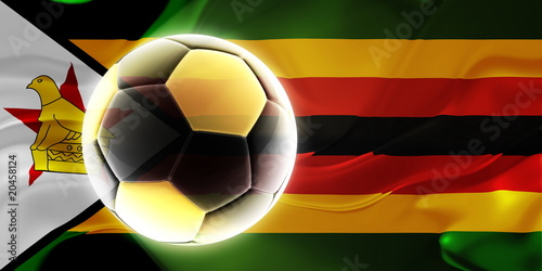 Flag of Zimbabwe wavy soccer
