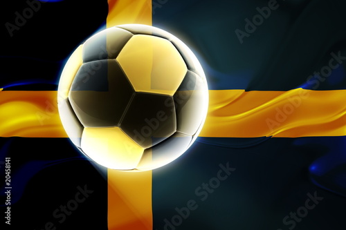 Flag of Sweden wavy soccer