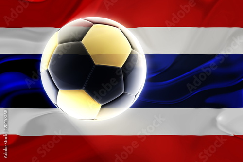 Flag of Thailand wavy soccer