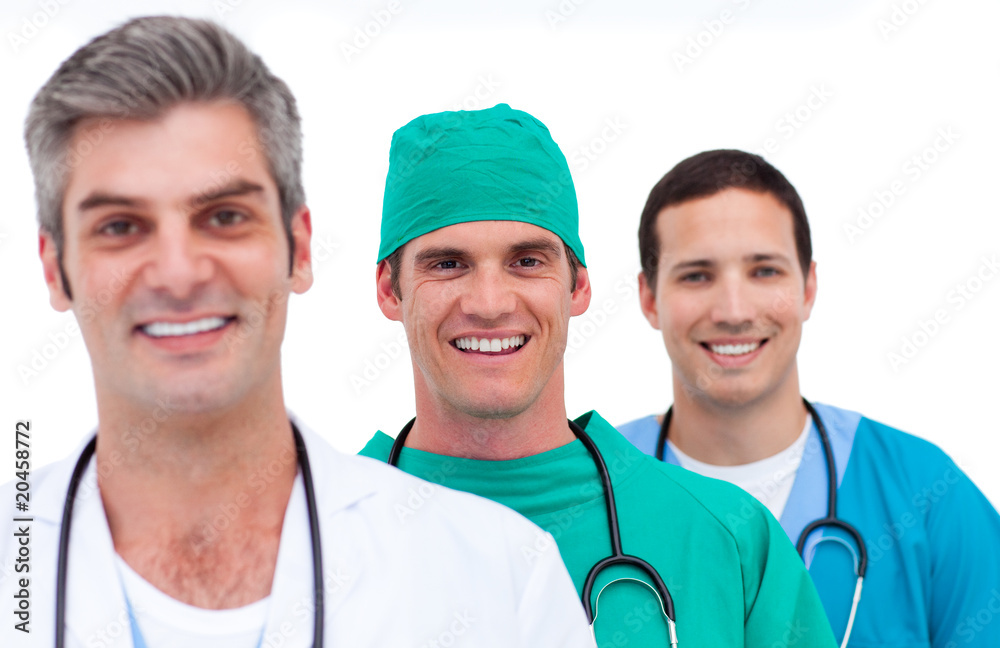 Portrait of a men's medical team Portrait of a men's medical team