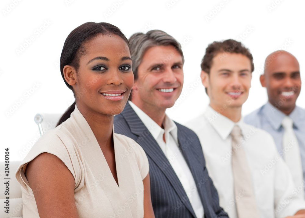 Happy Multi-ethnic business group at a presentation Happy Multi-ethnic business group at a presentation