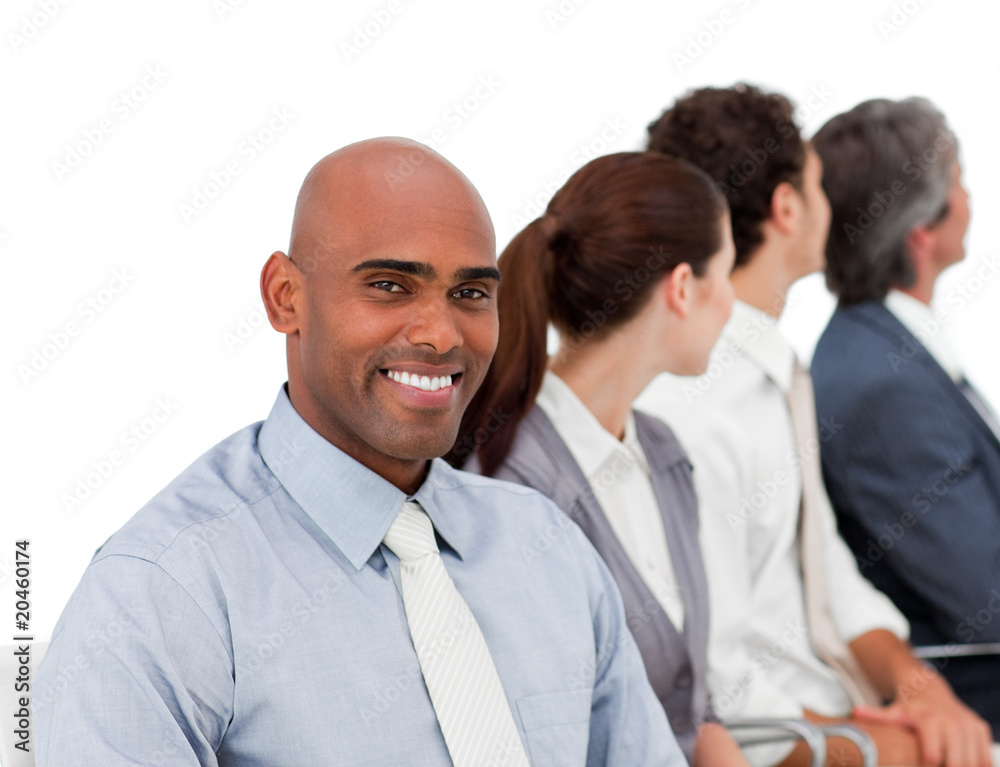 Cheerful businessman looking at the camera Cheerful businessman looking at the camera