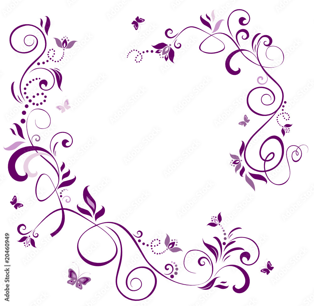 Vintage floral violet border