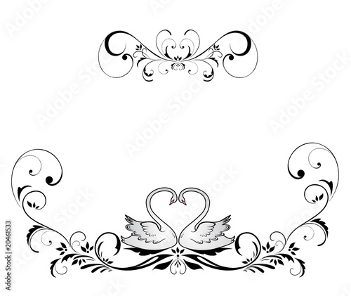 Wedding header with swans