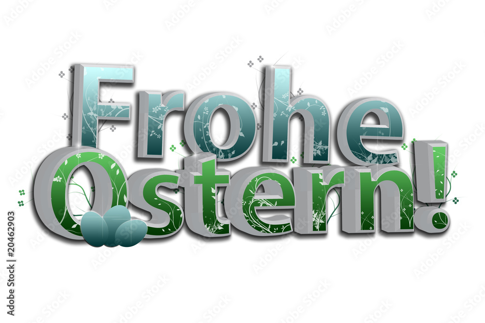Frohe Ostern 3D Schrift Gruß (Weiß) Stock-Illustration | Adobe Stock