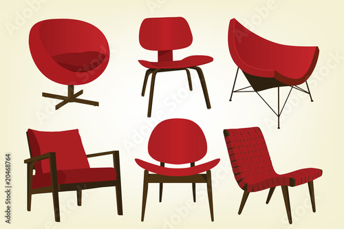 Vintage Red Chair Icons