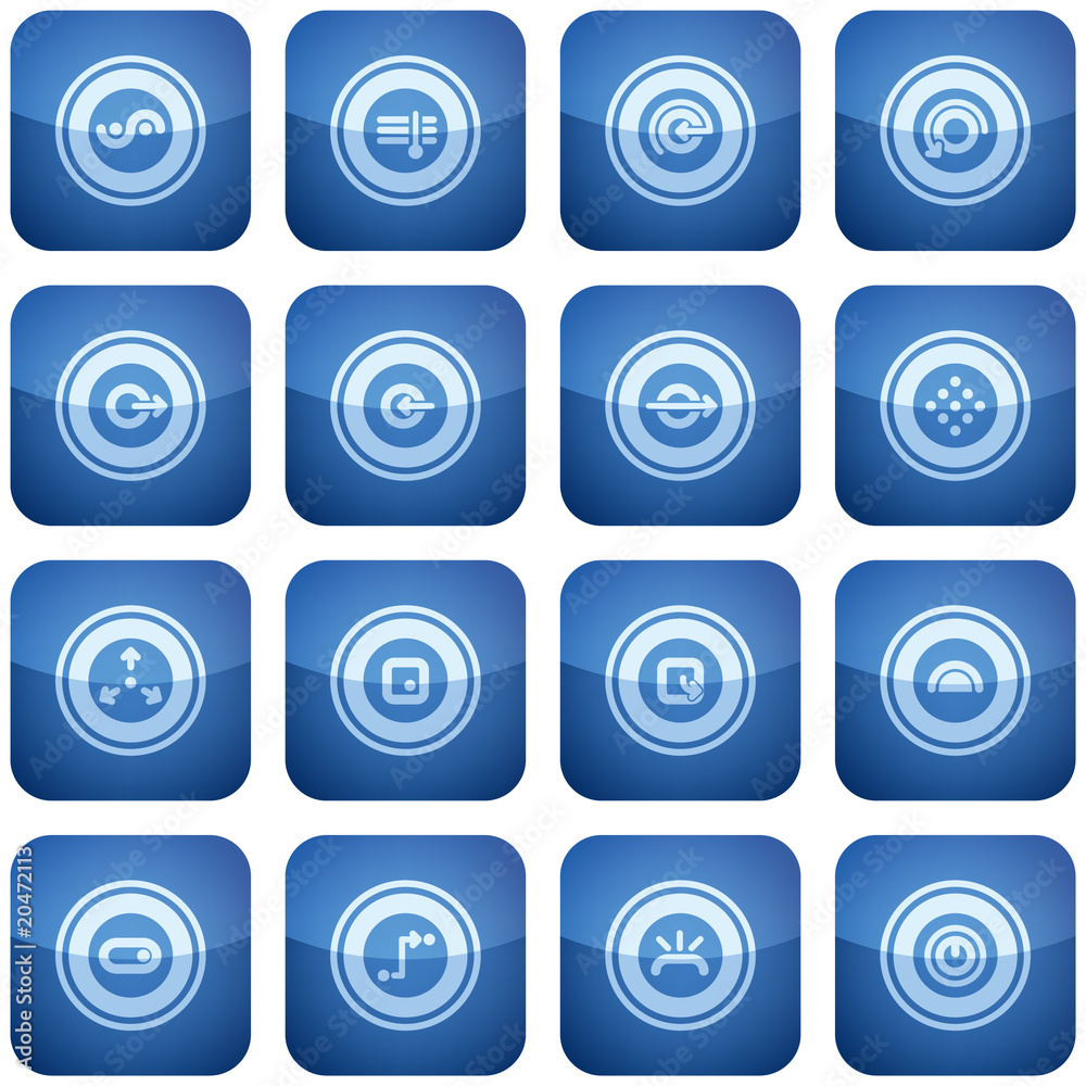 Cobalt Square 2D Icons Set Cobalt Square 2D Icons Set