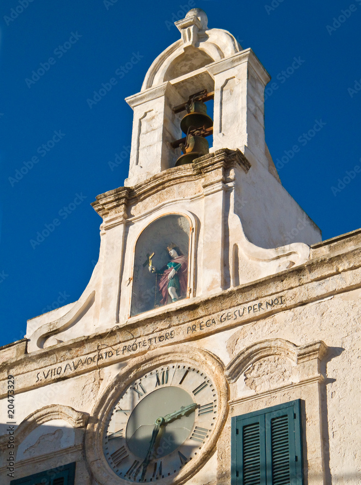 Clock tower. Polignano. Apulia.