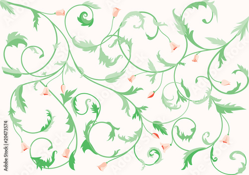 Floral vines with buds and flowers