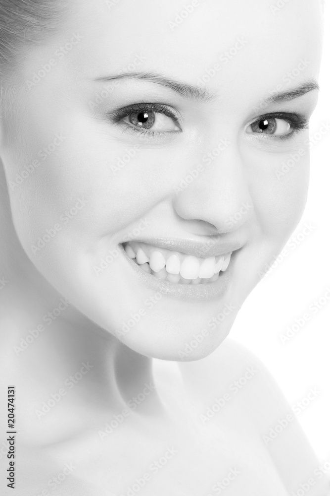 Fototapeta premium beautiful woman on white