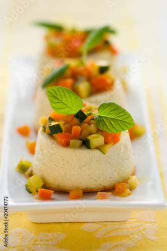 Roquefort cheesecake with vegetables