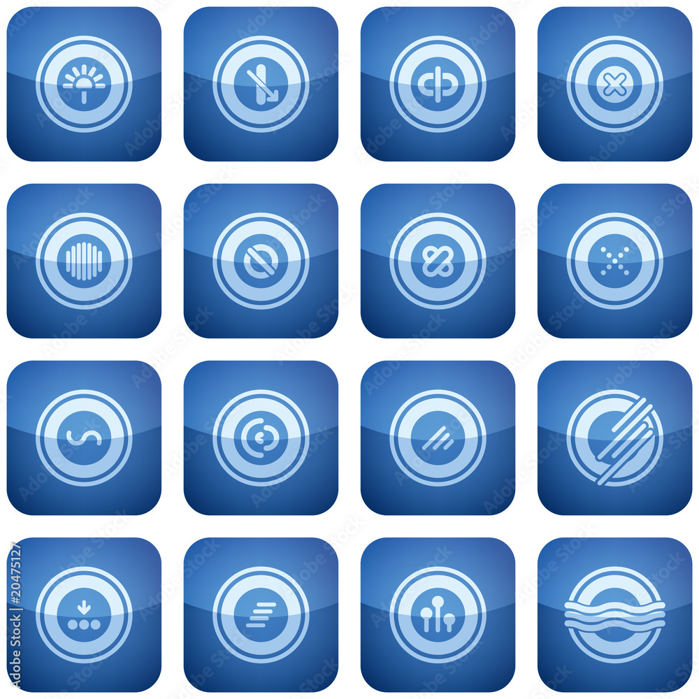 Cobalt Square 2D Icons Set Cobalt Square 2D Icons Set