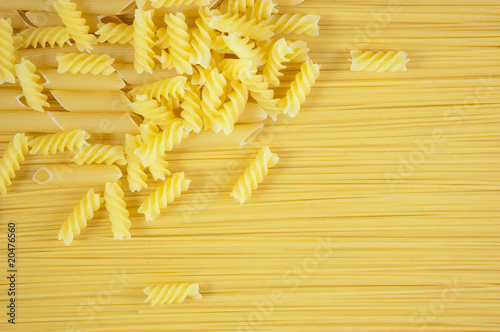Background of Macaroni on long spaghetti.