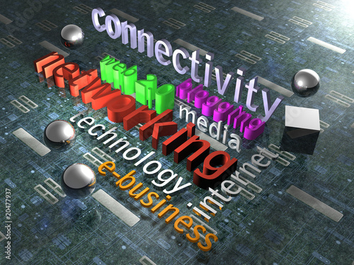 Illustration zum Thema New Media - Background - 3D