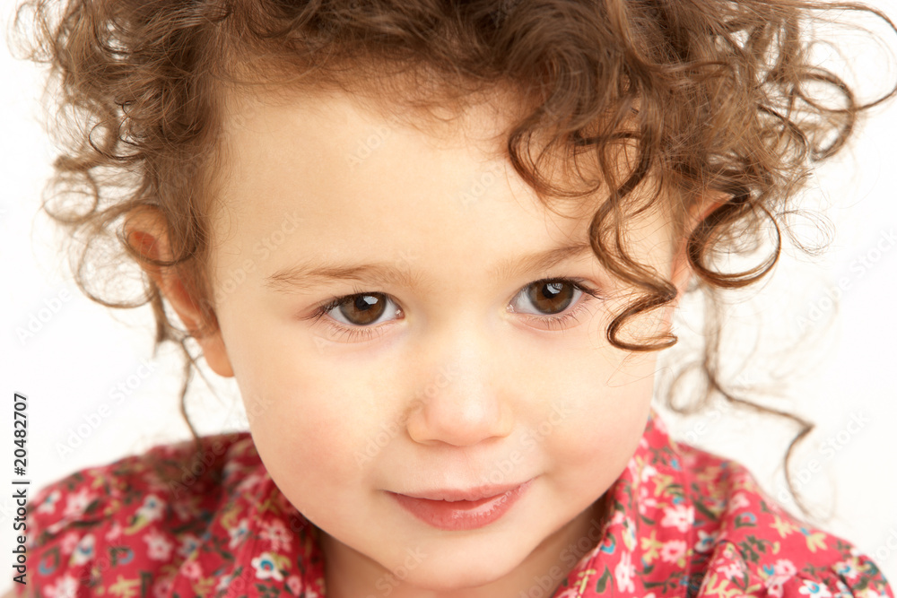 Close Up Studio Portrait Of Smiling Young Girl Close Up Studio Portrait Of Smiling Young Girl