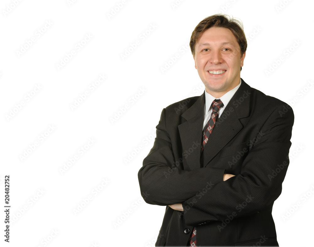 The young businessman isolated on a white background The young businessman isolated on a white background