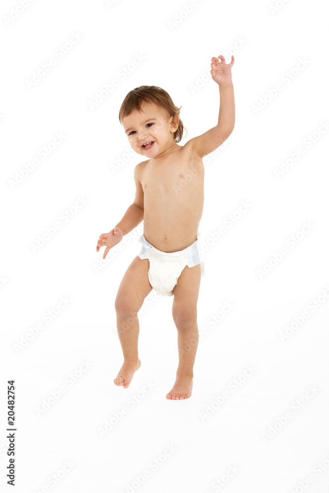 Studio Portrait Of Baby Boy Standing Studio Portrait Of Baby Boy Standing