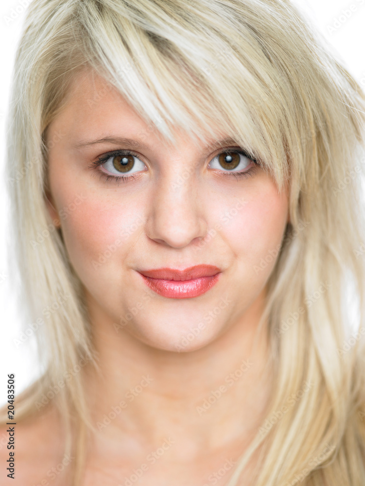 Close Studio Portrait Of Blonde Teenage Girl Close Studio Portrait Of Blonde Teenage Girl