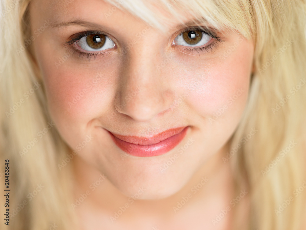 Close Studio Portrait Of Blonde Teenage Girl Close Studio Portrait Of Blonde Teenage Girl