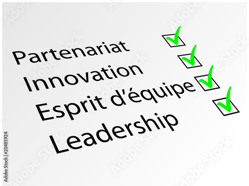 Clés du Succès (Business Management Innovation Travail d’équipe)