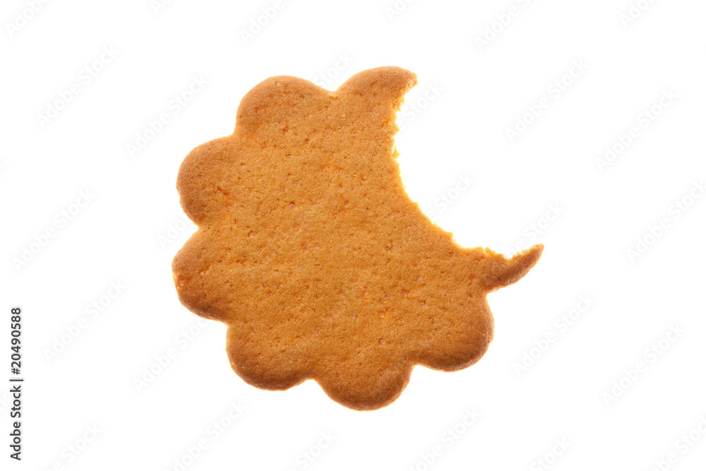 Bitten flower shaped cookie Bitten flower shaped cookie