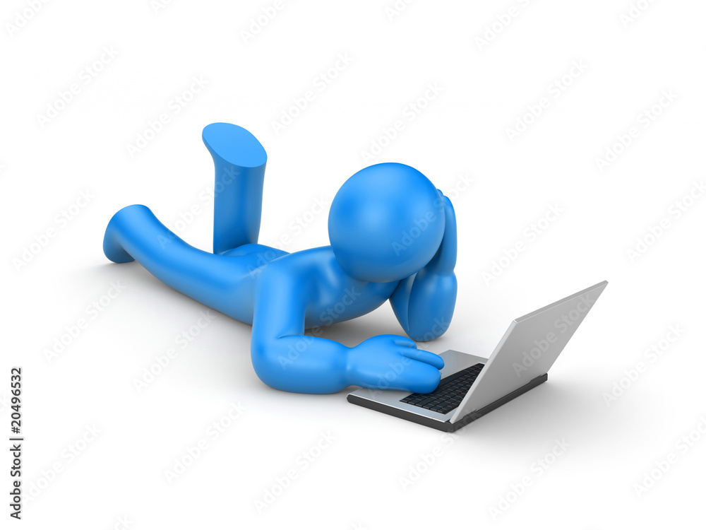 Person work or relax on laptop Person work or relax on laptop