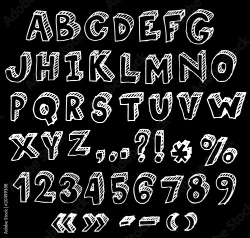 hand drawn alphabet