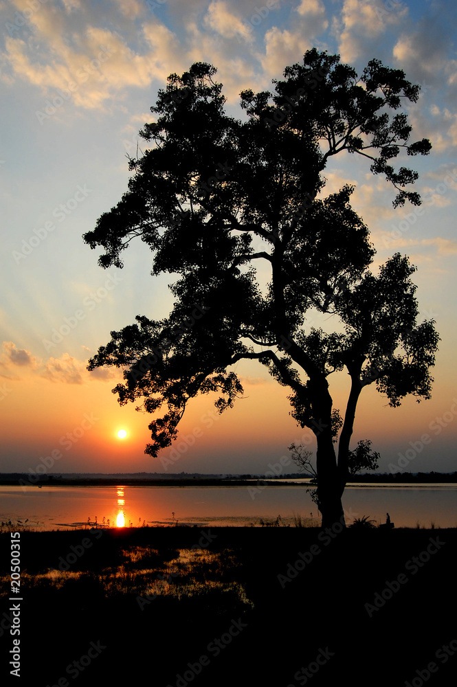 Village Sunset at river